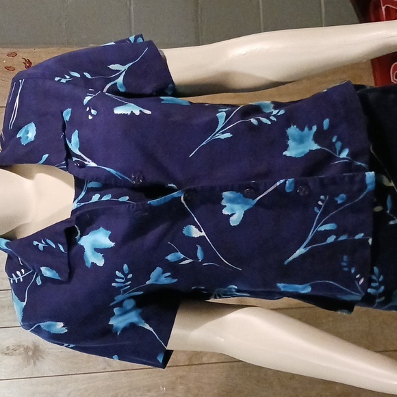 EUC Halmode Petites Long Floral Tank Dress w/Button Down Matchin Top Sz 8P - Picture 11 of 16